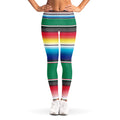 Mexican Striped Blanket Pattern Print Women's Leggings