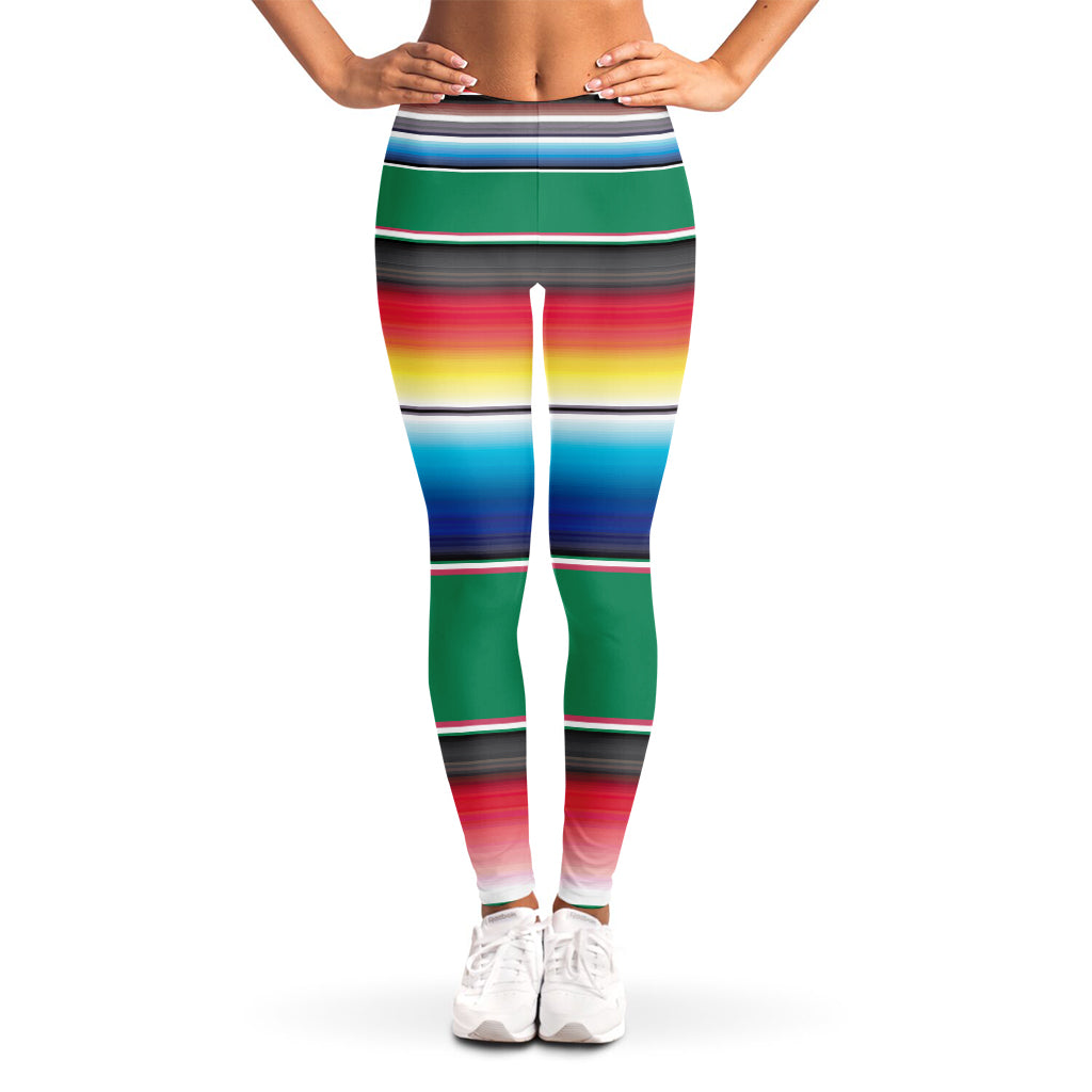 Mexican Striped Blanket Pattern Print Women's Leggings