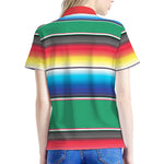 Mexican Striped Blanket Pattern Print Women's Polo Shirt
