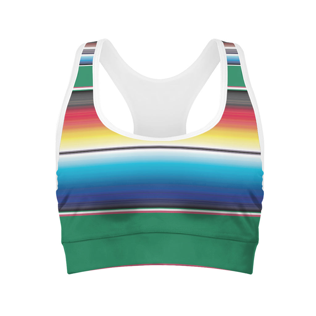 Mexican Striped Blanket Pattern Print Women's Sports Bra