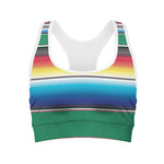 Mexican Striped Blanket Pattern Print Women's Sports Bra