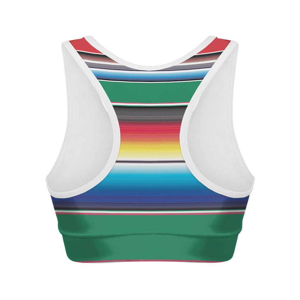 Mexican Striped Blanket Pattern Print Women's Sports Bra
