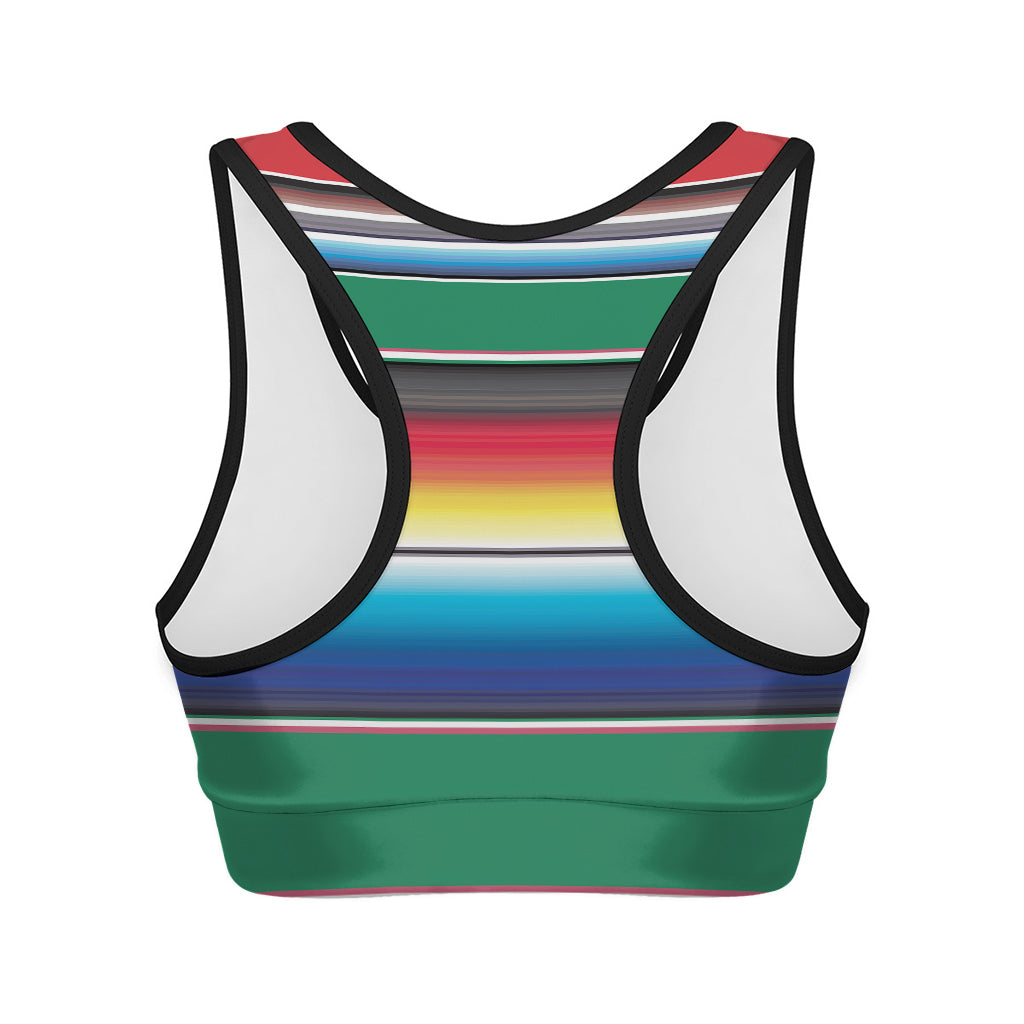 Mexican Striped Blanket Pattern Print Women's Sports Bra