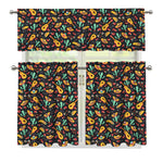 Mexico Cinco de Mayo Pattern Print 3 Piece Kitchen Curtains