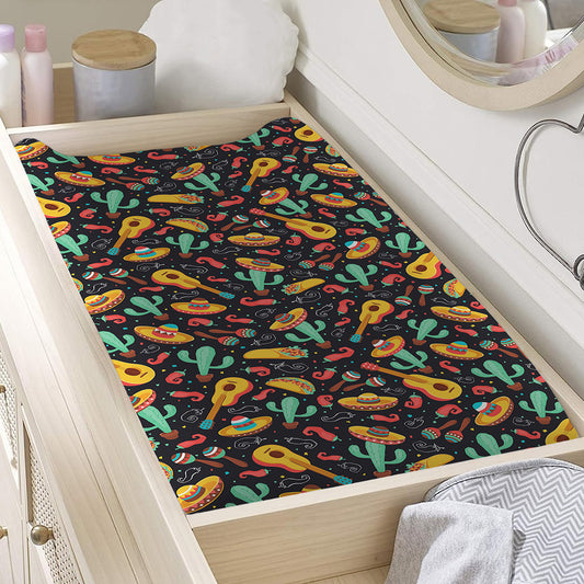Mexico Cinco de Mayo Pattern Print Changing Pad Cover