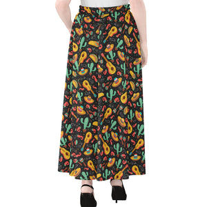 Mexico Cinco de Mayo Pattern Print Chiffon Maxi Skirt