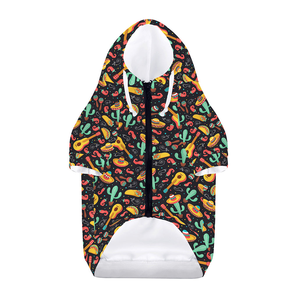 Mexico Cinco de Mayo Pattern Print Dog Zip Up Hoodie