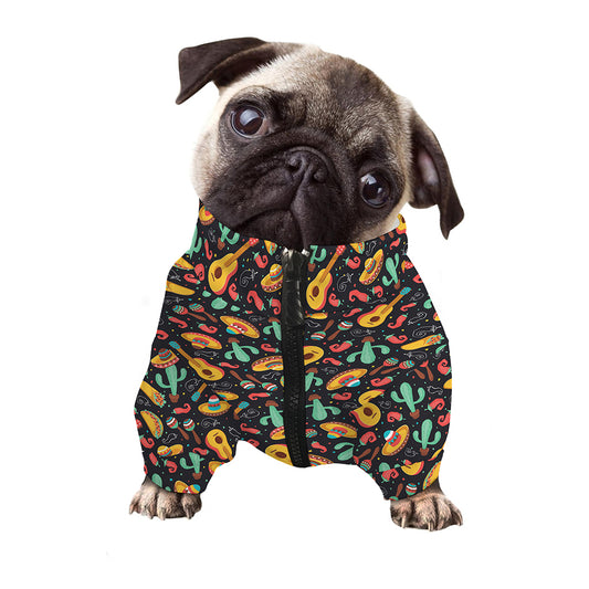 Mexico Cinco de Mayo Pattern Print Dog Zip Up Jacket