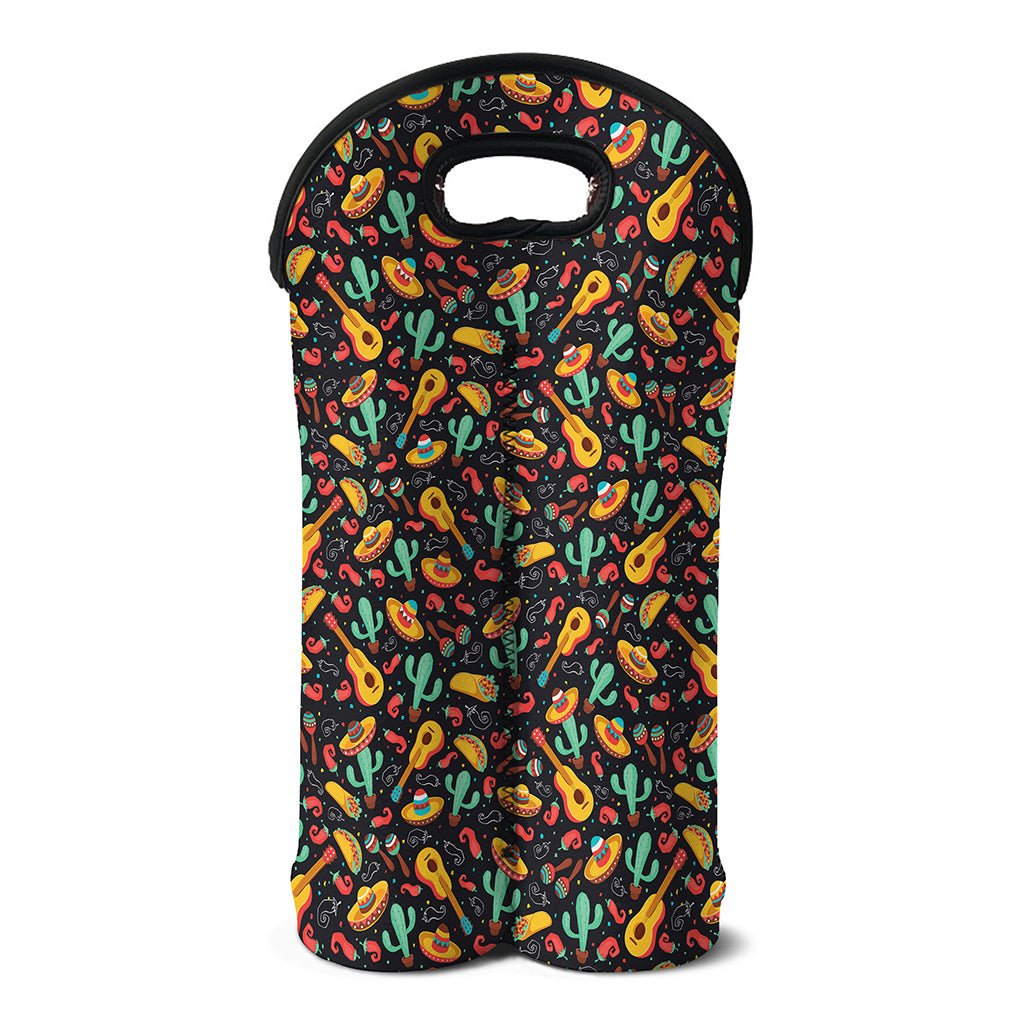 Mexico Cinco de Mayo Pattern Print Double Neoprene Wine Tote