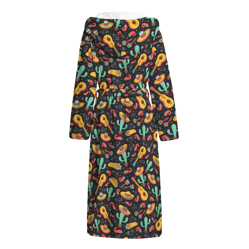 Mexico Cinco de Mayo Pattern Print Hooded Bathrobe