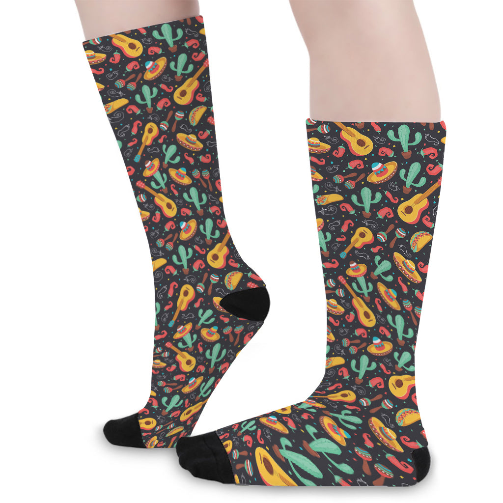 Mexico Cinco de Mayo Pattern Print Long Socks