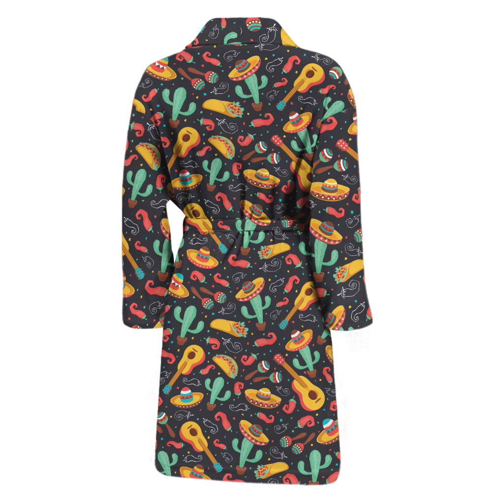 Mexico Cinco de Mayo Pattern Print Men's Bathrobe