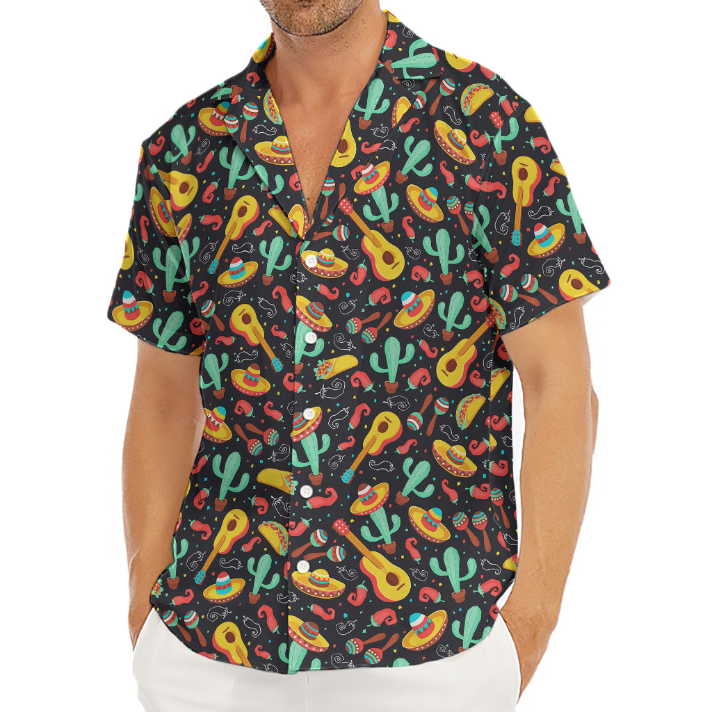 Mexico Cinco de Mayo Pattern Print Men's Deep V-Neck Shirt