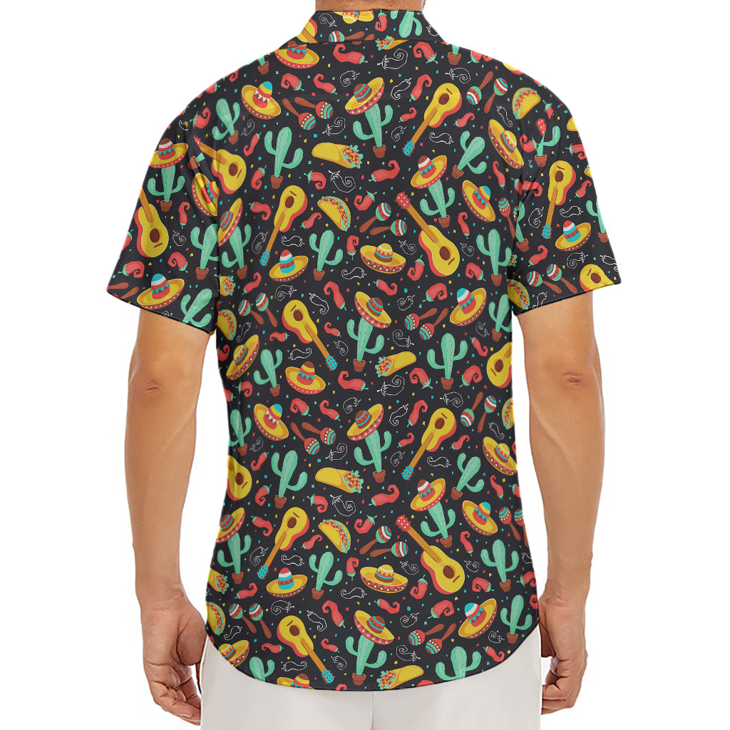 Mexico Cinco de Mayo Pattern Print Men's Deep V-Neck Shirt