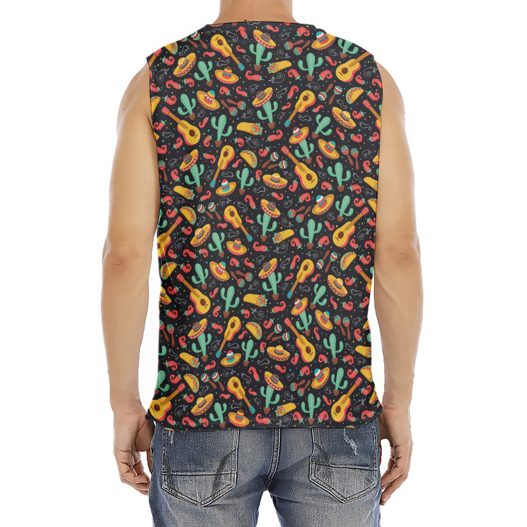 Mexico Cinco de Mayo Pattern Print Men's Fitness Tank Top