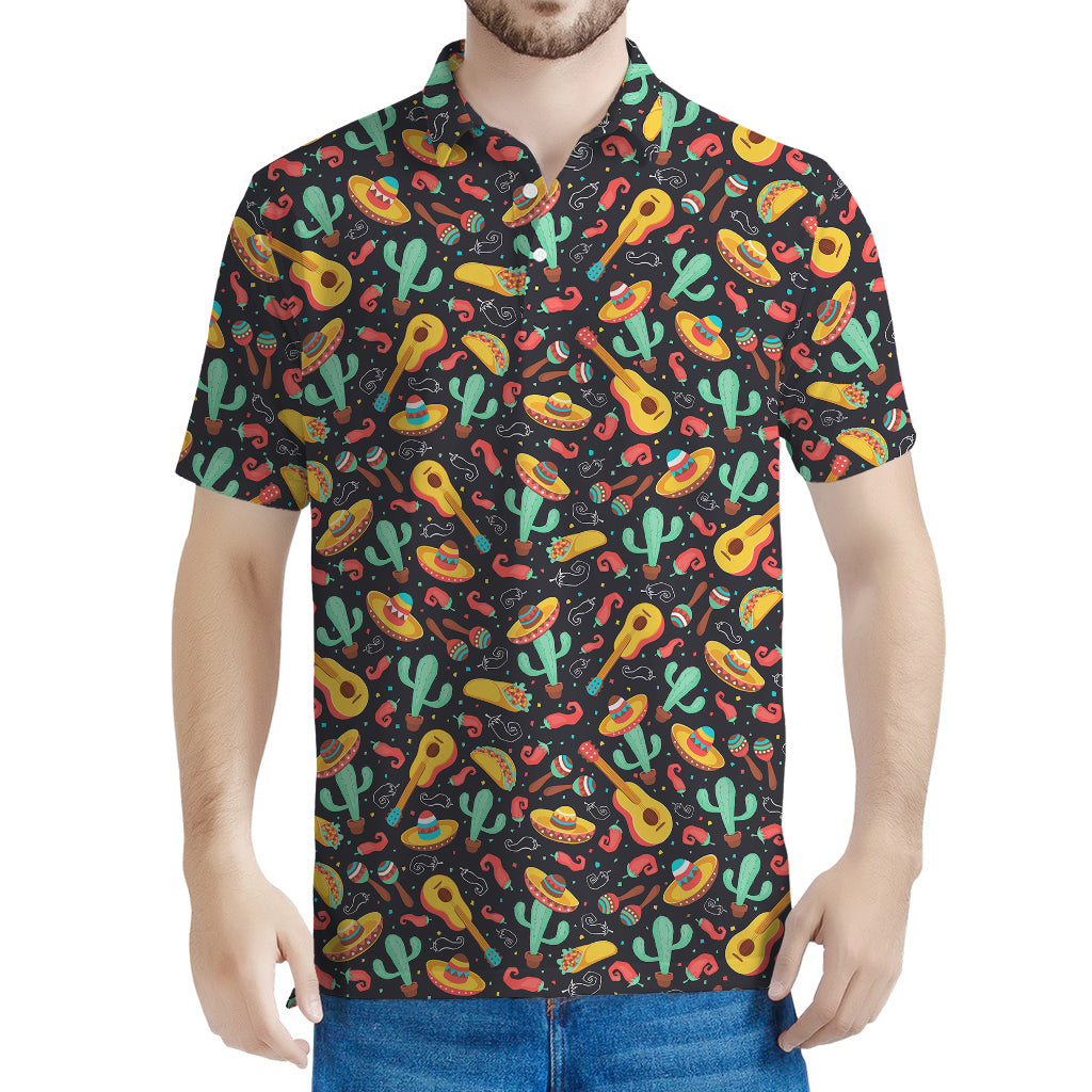 Mexico Cinco de Mayo Pattern Print Men's Polo Shirt