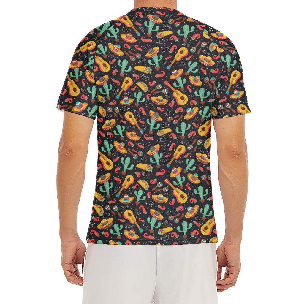 Mexico Cinco de Mayo Pattern Print Men's Short Sleeve Rash Guard