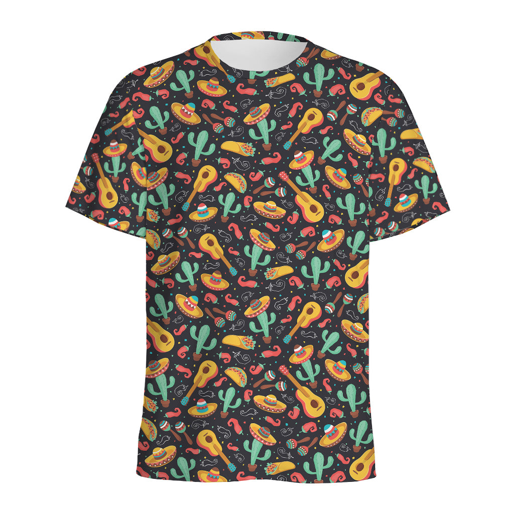 Mexico Cinco de Mayo Pattern Print Men's Sports T-Shirt