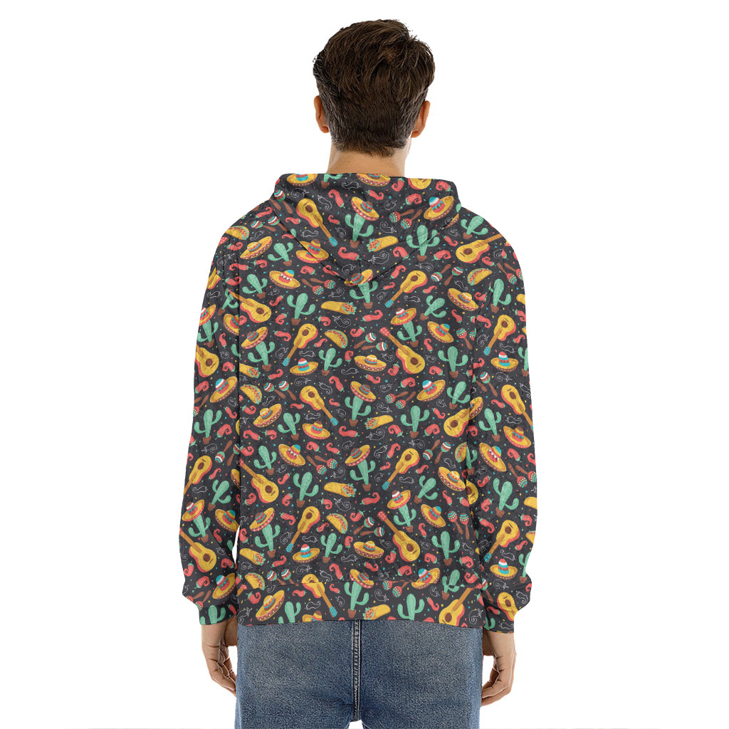 Mexico Cinco de Mayo Pattern Print Men's Velvet Pullover Hoodie