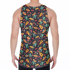 Mexico Cinco de Mayo Pattern Print Men's Velvet Tank Top