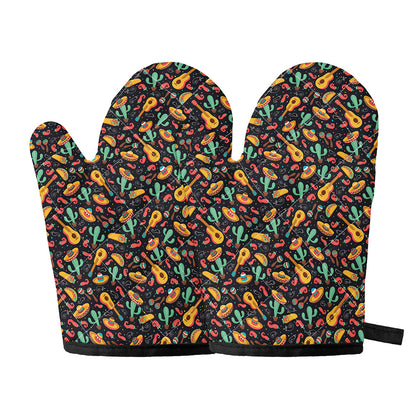 Mexico Cinco de Mayo Pattern Print Oven Mitts