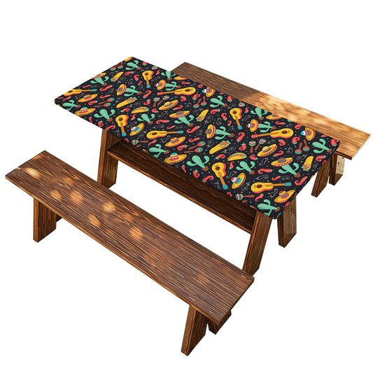 Mexico Cinco de Mayo Pattern Print Picnic Table Cover