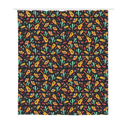 Mexico Cinco de Mayo Pattern Print Polyester Shower Curtain