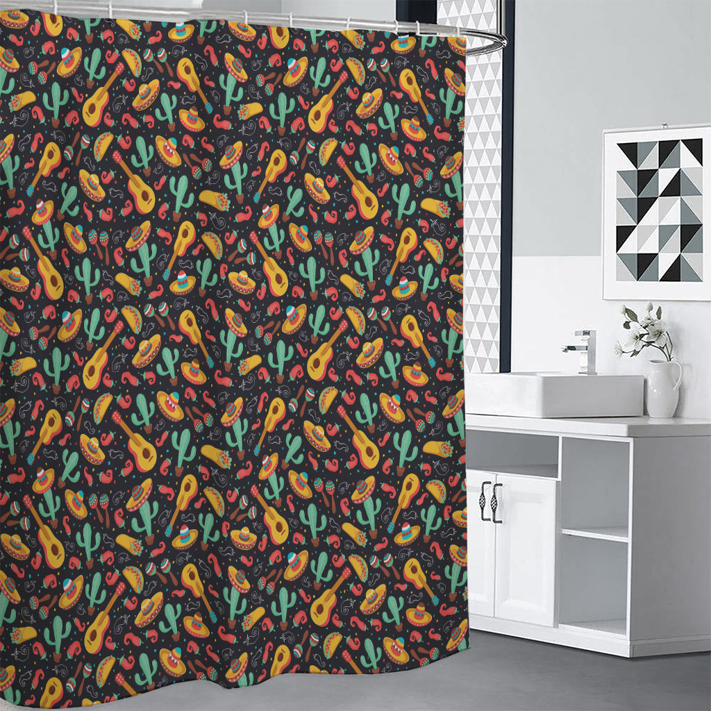 Mexico Cinco de Mayo Pattern Print Premium Shower Curtain