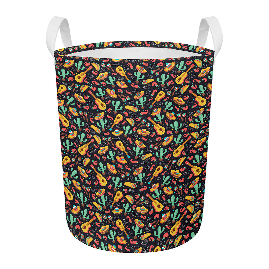 Mexico Cinco de Mayo Pattern Print Round Laundry Basket