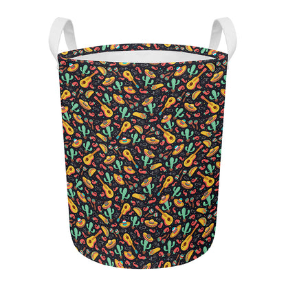 Mexico Cinco de Mayo Pattern Print Round Laundry Basket