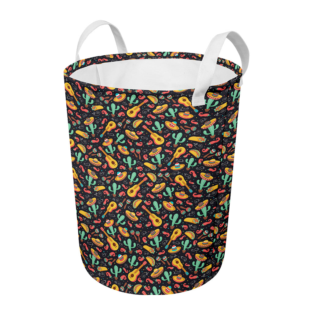 Mexico Cinco de Mayo Pattern Print Round Laundry Basket