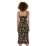 Mexico Cinco de Mayo Pattern Print Slim Fit Midi Cami Dress