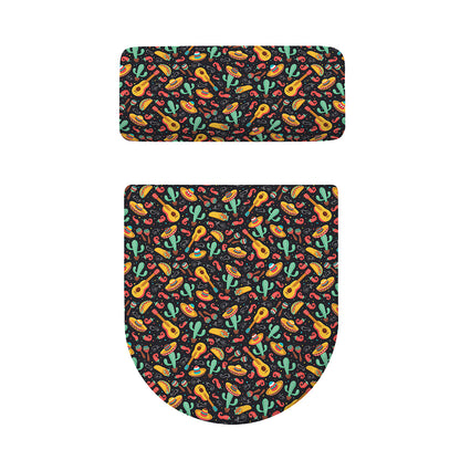 Mexico Cinco de Mayo Pattern Print Toilet Lid And Tank Cover Set