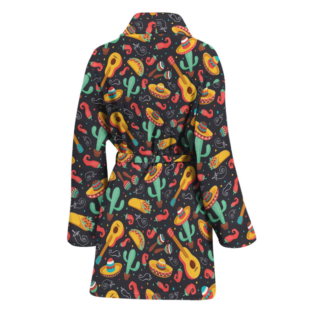 Mexico Cinco de Mayo Pattern Print Women's Bathrobe