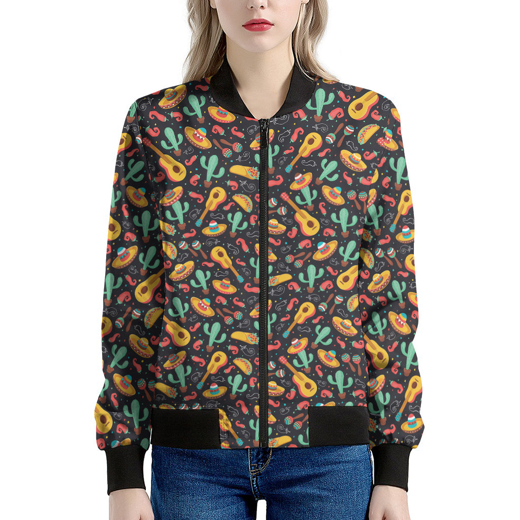 Mexico Cinco de Mayo Pattern Print Women's Bomber Jacket