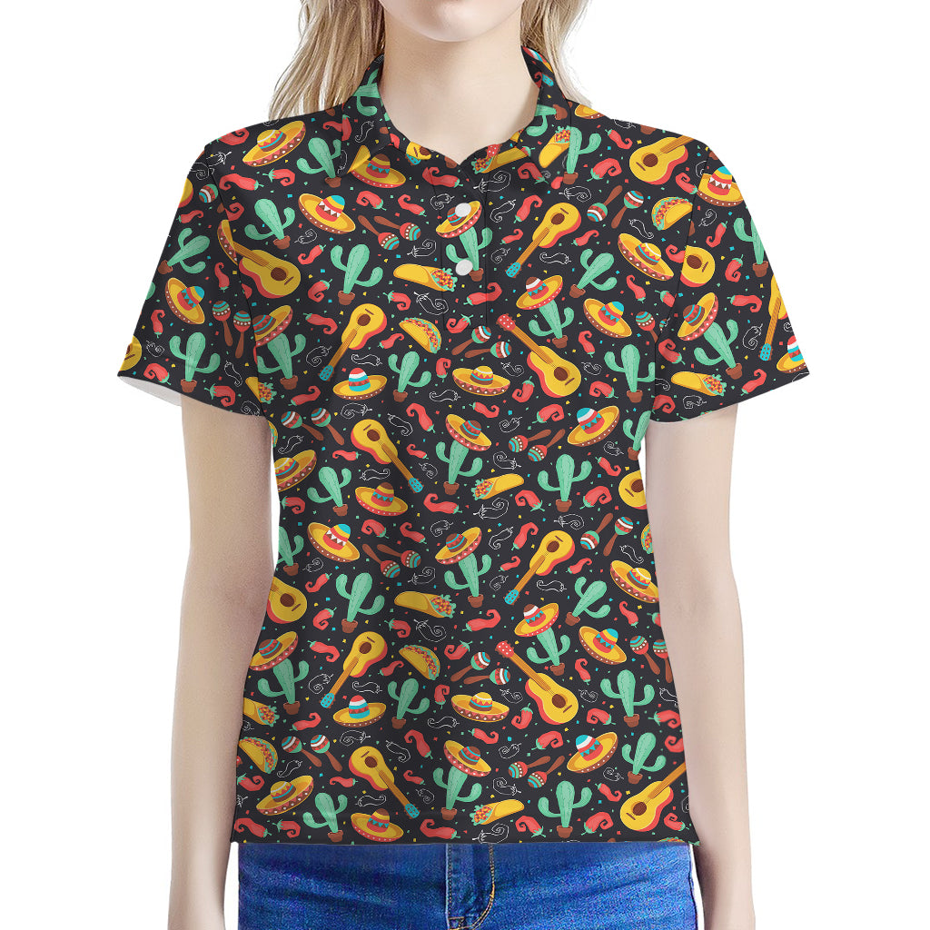 Mexico Cinco de Mayo Pattern Print Women's Polo Shirt