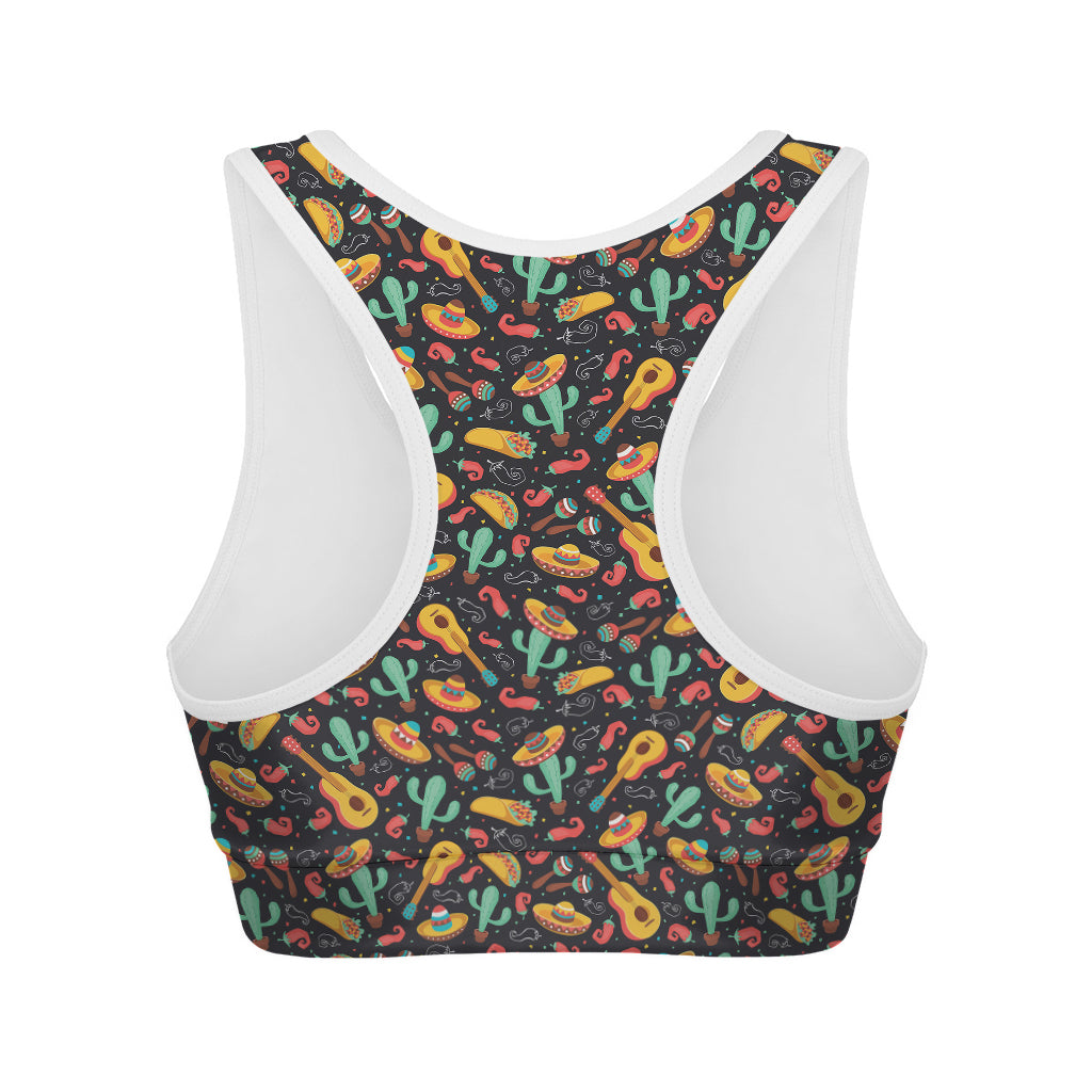 Mexico Cinco de Mayo Pattern Print Women's Sports Bra