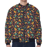 Mexico Cinco de Mayo Pattern Print Zip Sleeve Bomber Jacket