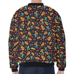 Mexico Cinco de Mayo Pattern Print Zip Sleeve Bomber Jacket