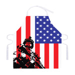Military American Flag Print Adjustable Apron