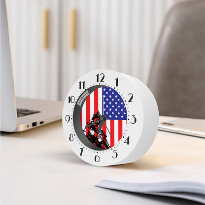 Military American Flag Print Alarm Clock