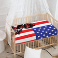 Military American Flag Print Baby Crib Sheet