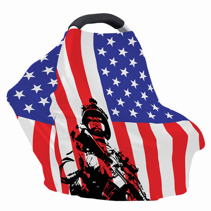 Military American Flag Print Baby Seat Cover