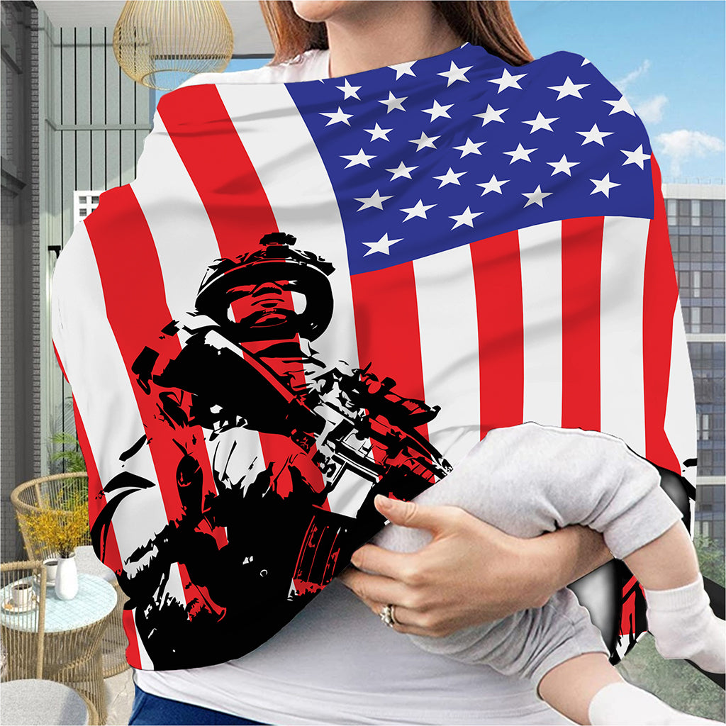 Military American Flag Print Baby Seat Cover