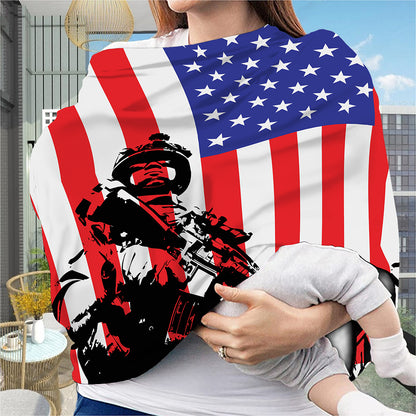 Military American Flag Print Baby Seat Cover