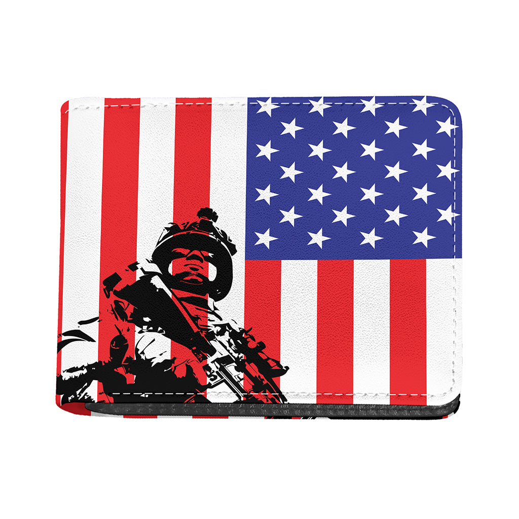 Military American Flag Print Bifold Wallet