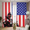 Military American Flag Print Blackout Pencil Pleat Curtains