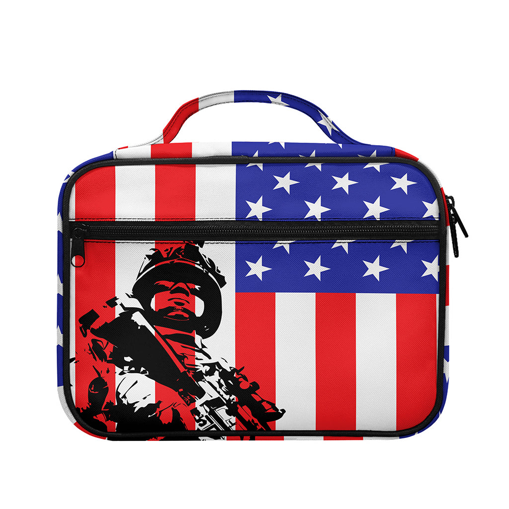 Military American Flag Print Briefcase Bible Bag