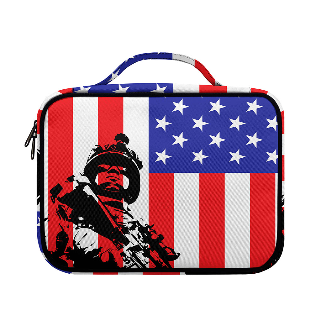 Military American Flag Print Briefcase Bible Bag