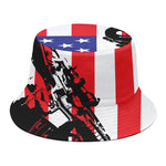 Military American Flag Print Bucket Hat